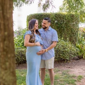 Maternity light blue dress